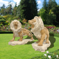 jardin moderne en plein air en marbre sculpture lion décoratif sculpture